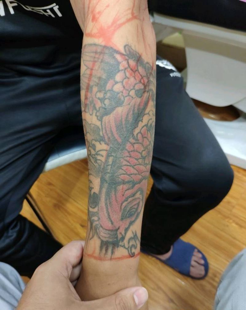 鱼（老纹身修改花臂）纹身图片_手臂纹身图案