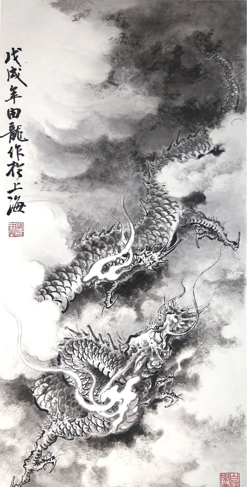 龍抬头纹身图片