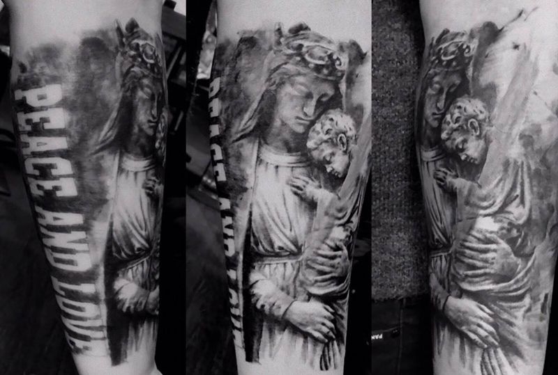 爱与和平纹身图片