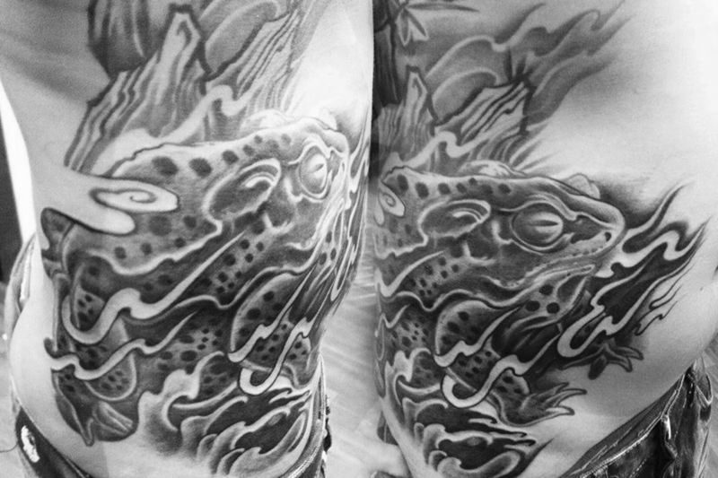 金蟾 （原創）纹身图片_成品动物原创男孩紋身传统纹身图案