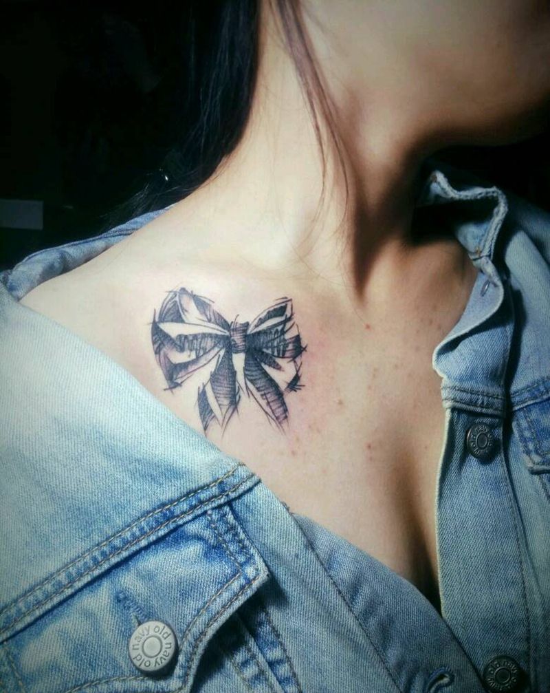 蝴蝶结纹身图片