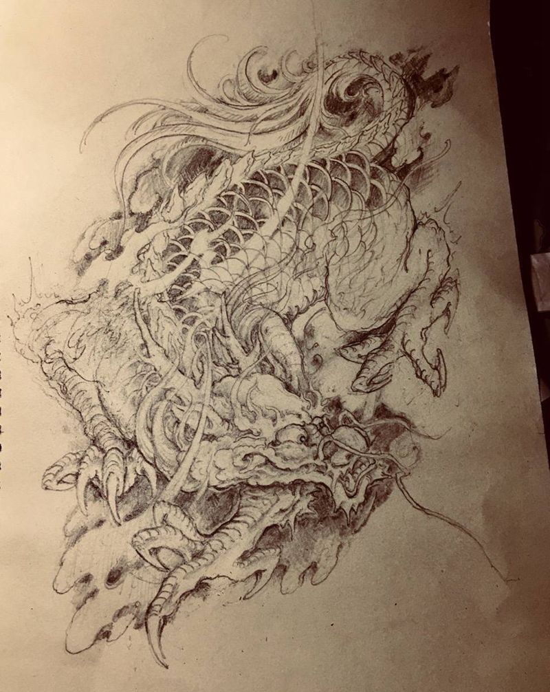 麒麟有爪纹身图片