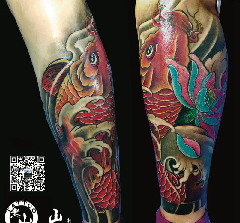 传统包小腿纹身图片