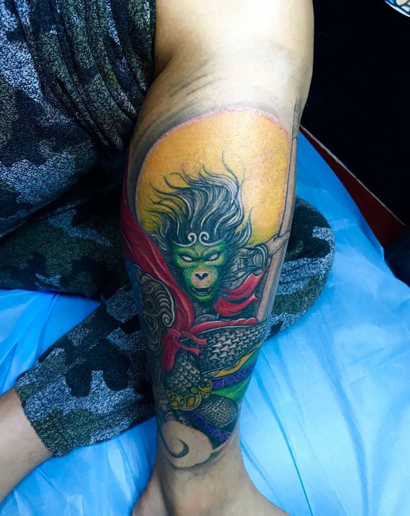 绿脸悟空纹身图片