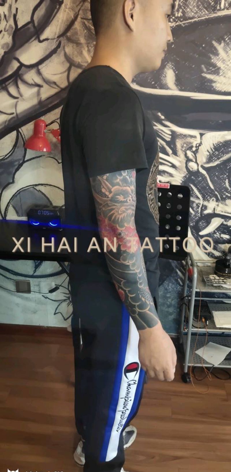 日式花臂1999元纹身图片_手臂老传统纹身图案