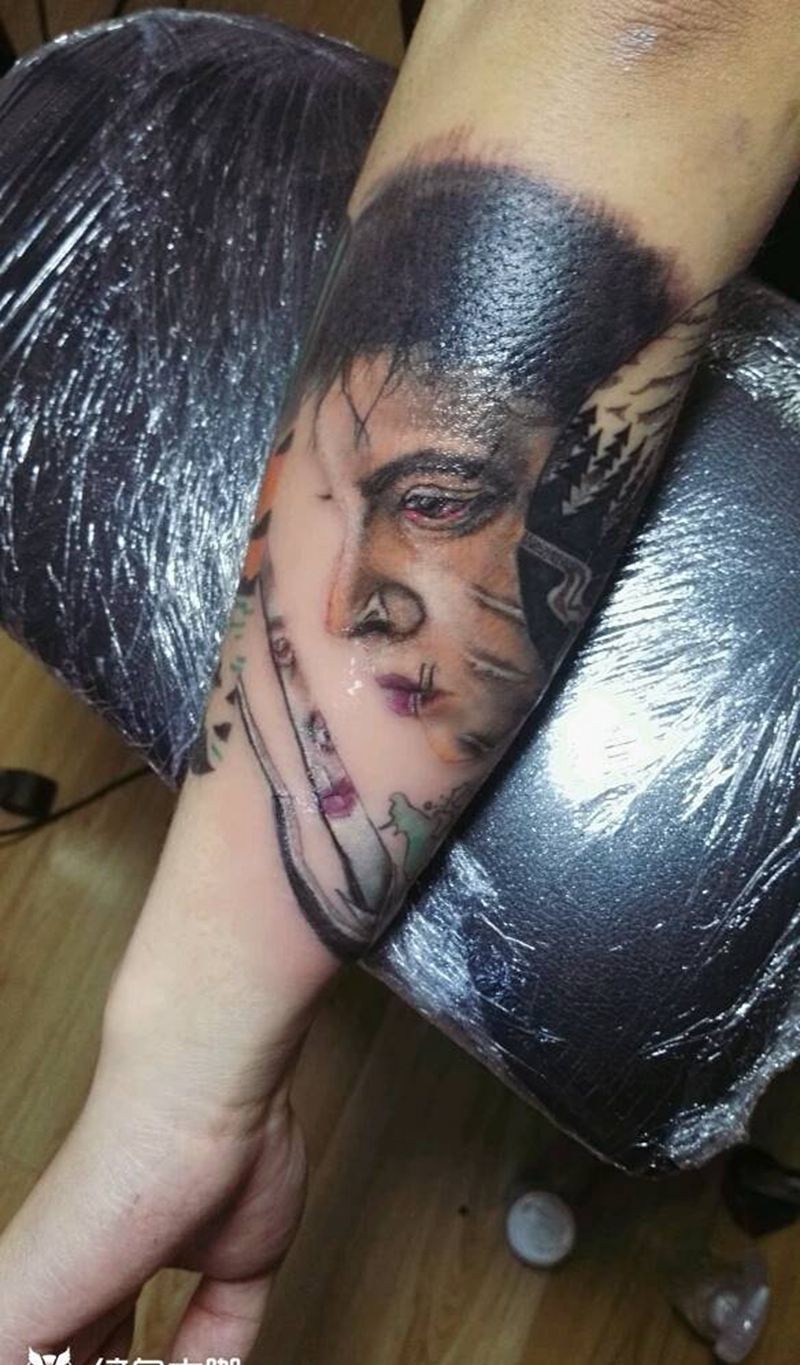 剪刀手✂纹身图片