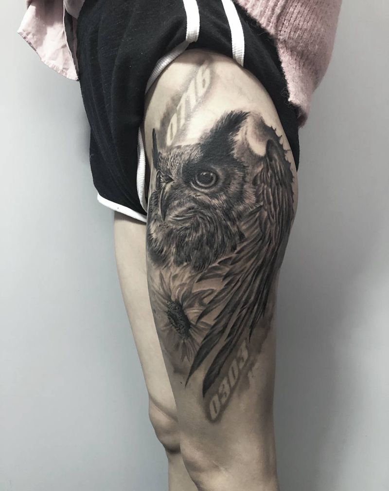 守护（未完成）纹身图片_欧美写实纹身图案