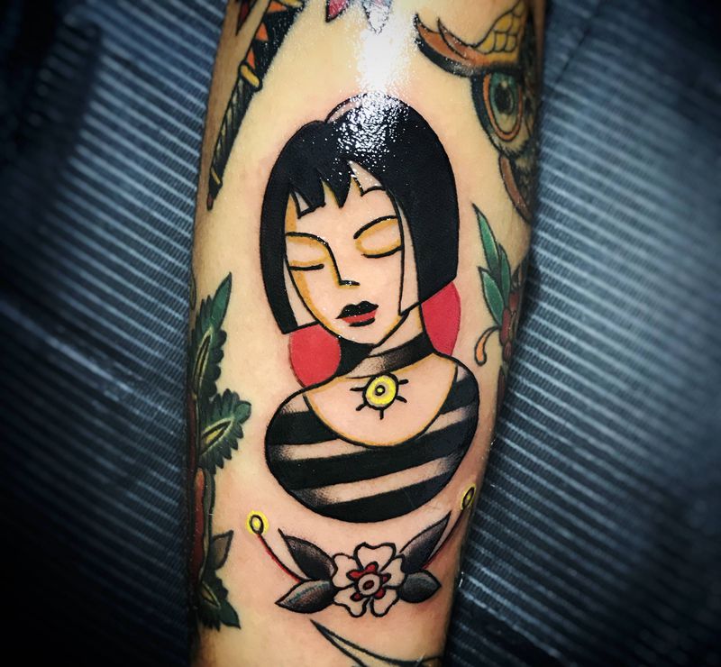 有点冷纹身图片_Old School纹身图案