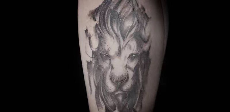 啊呜纹身图片_水墨纹身图案