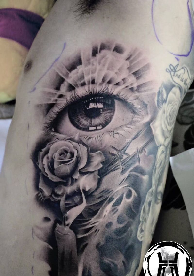 写实，超写实纹身图片_背部腰部欧美写实纹身图案