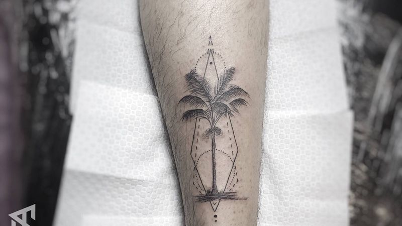 yeezy纹身图片_几何纹身图案