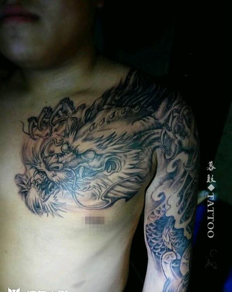 龙纹身图片_传统原创成品纹身图案