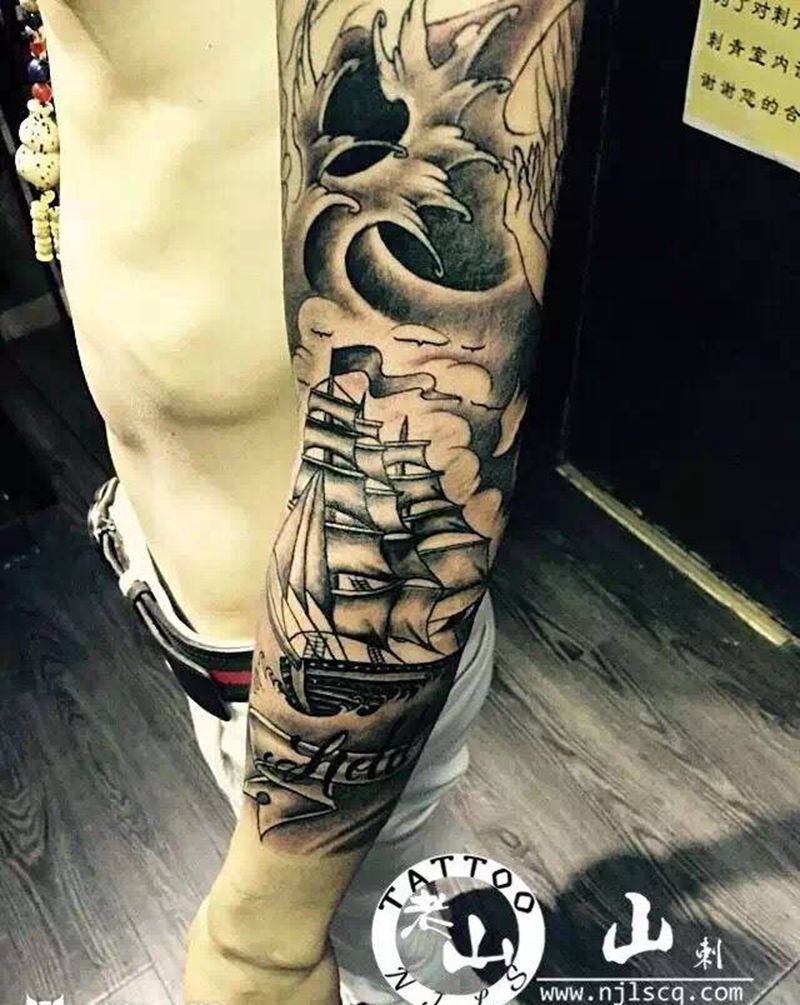 欧美风格未完成纹身图片