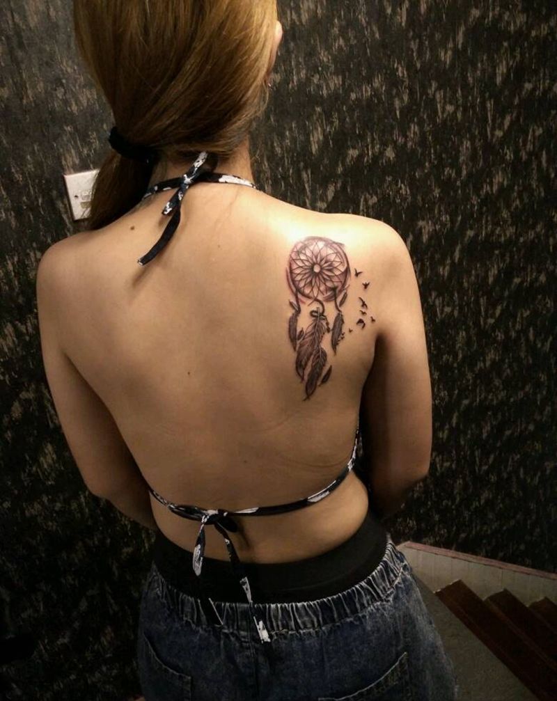 捕梦网纹身图片