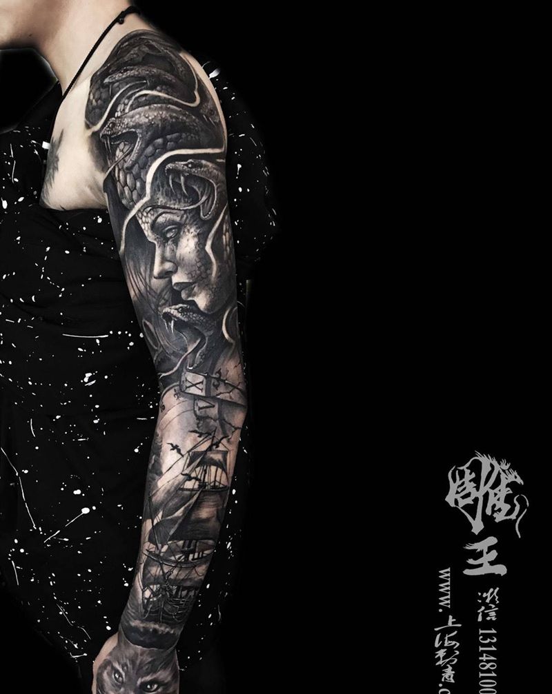 美杜莎波塞冬，一个只属于存承载者自己的纹身故事。内有乾坤纹身图片