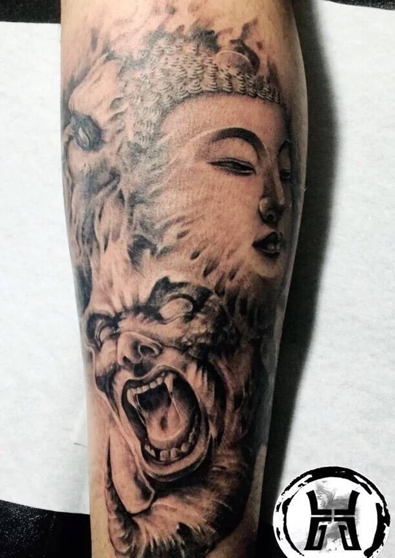 佛与魔纹身图片