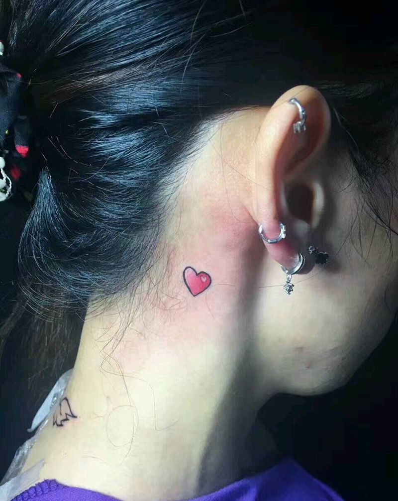 小清新！纹身图片_颈部欧美传统几何字符图腾成品纹身图案