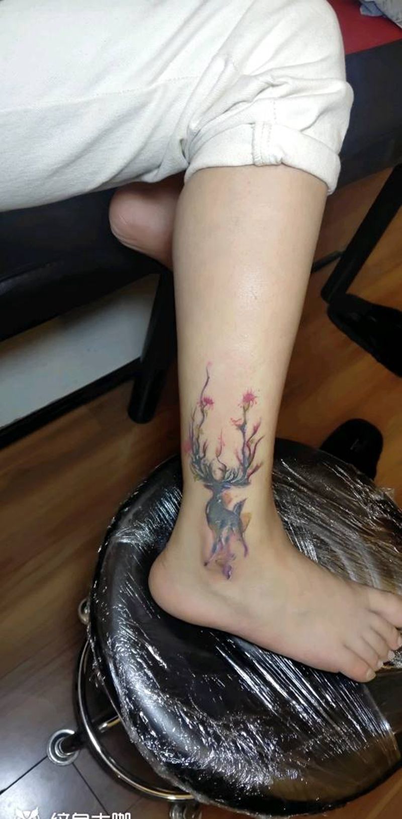 799元翻新旧纹身纹身图片_腿部水彩纹身图案