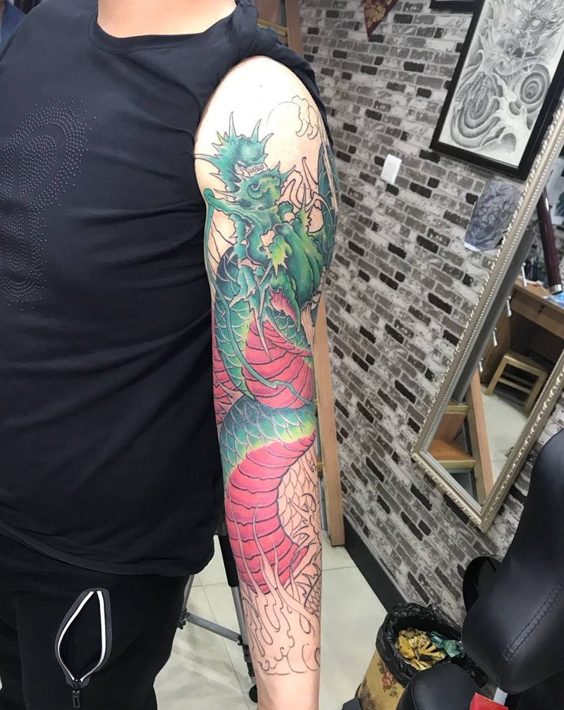 龙、花臂纹身图片