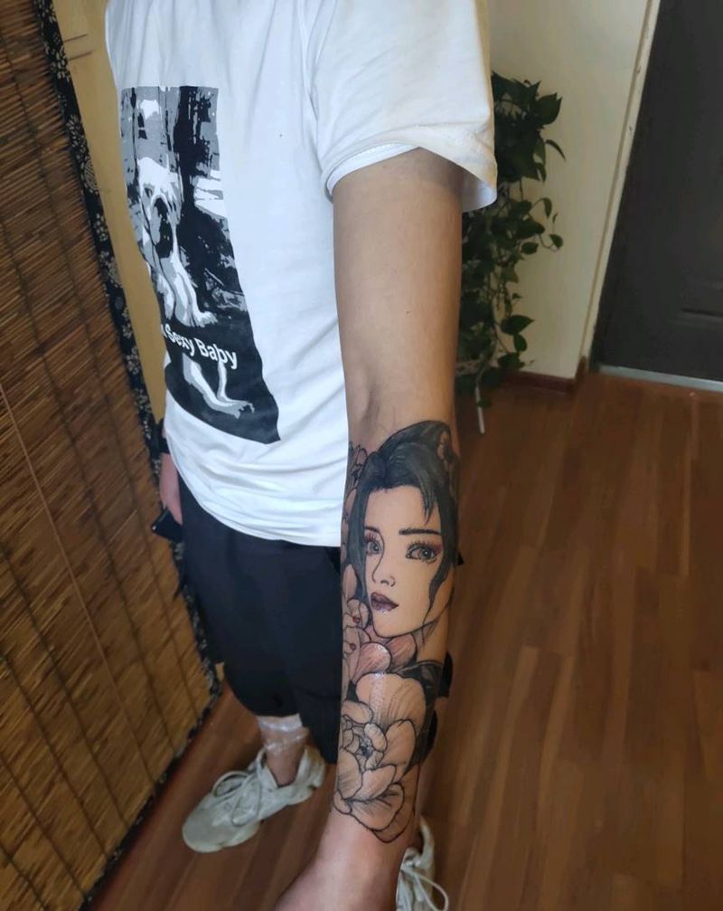 艺伎纹身图片_手臂纹身图案