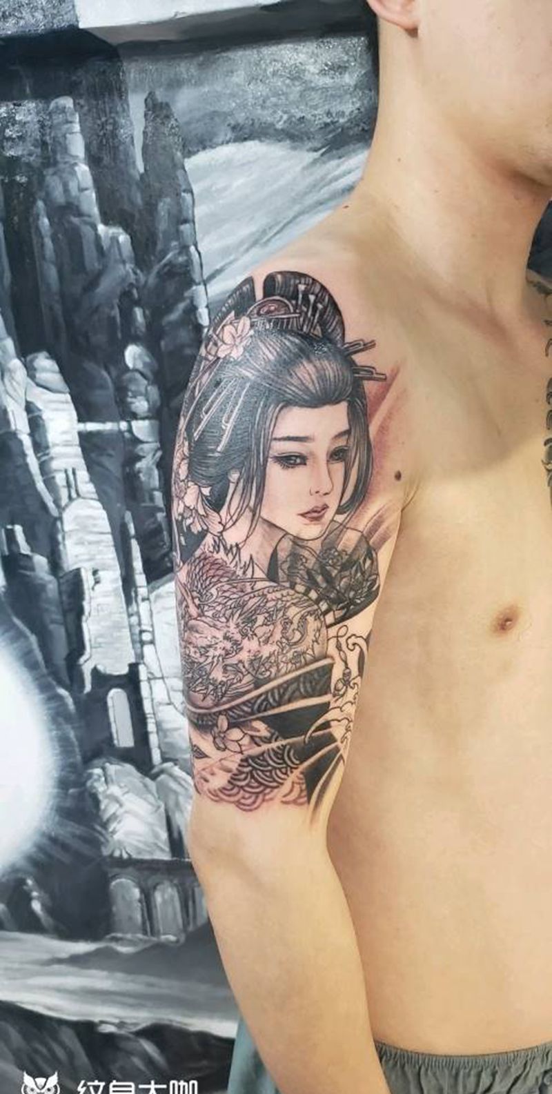 艺妓纹身图片_手臂纹身图案