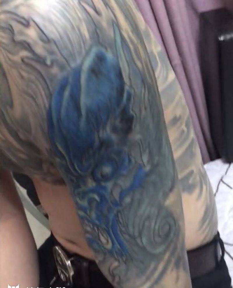 龙头遮盖龙头纹身图片
