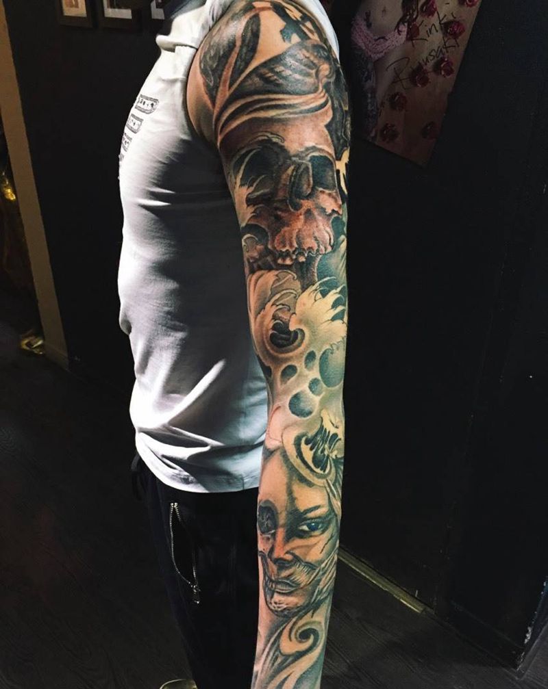 欧美风格花臂纹身图片