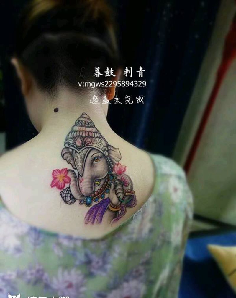 遮盖旧纹身(待续)纹身图片_背部传统动物原创成品纹身图案