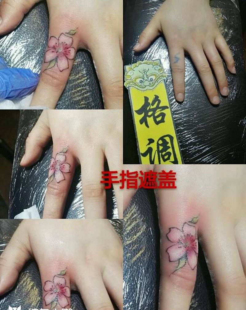 遮盖！纹身图片_手部传统植物成品纹身图案