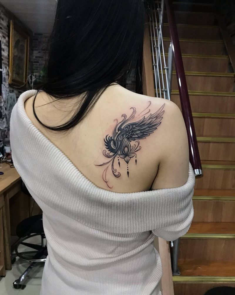 翅膀修改遮盖纹身图片