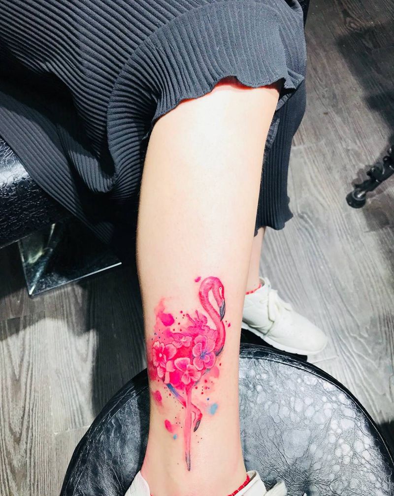 火烈鸟纹身图片