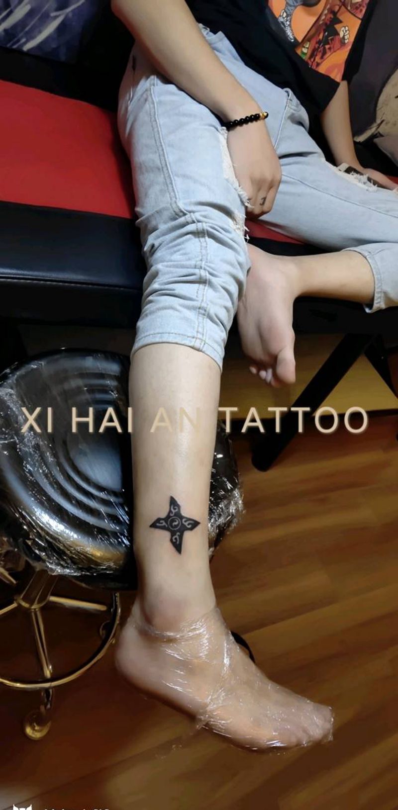 忍者镖199元纹身图片_脚部图腾纹身图案