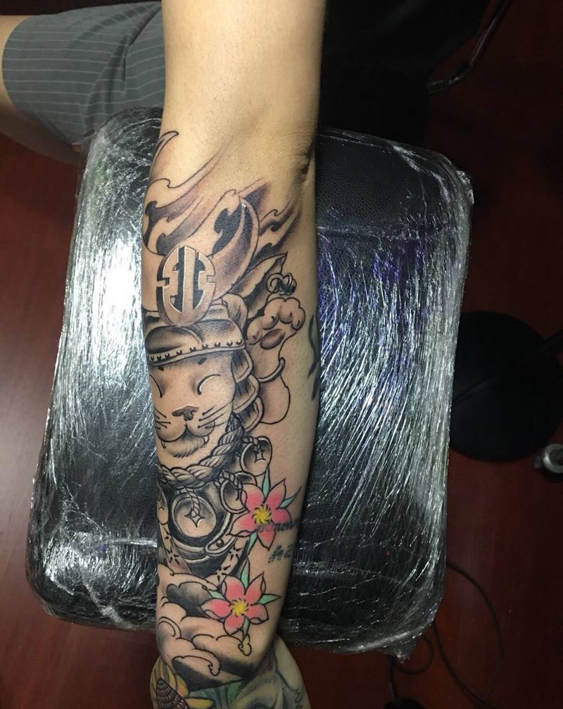 招财猫纹身图片