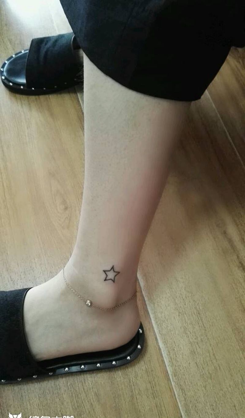 小清新系列纹身图片_脚部字符成品纹身图案