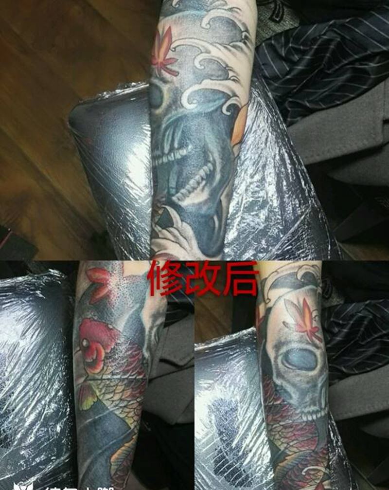 修改上色纹身图片_手臂传统动物人物植物静物情侣成品纹身图案