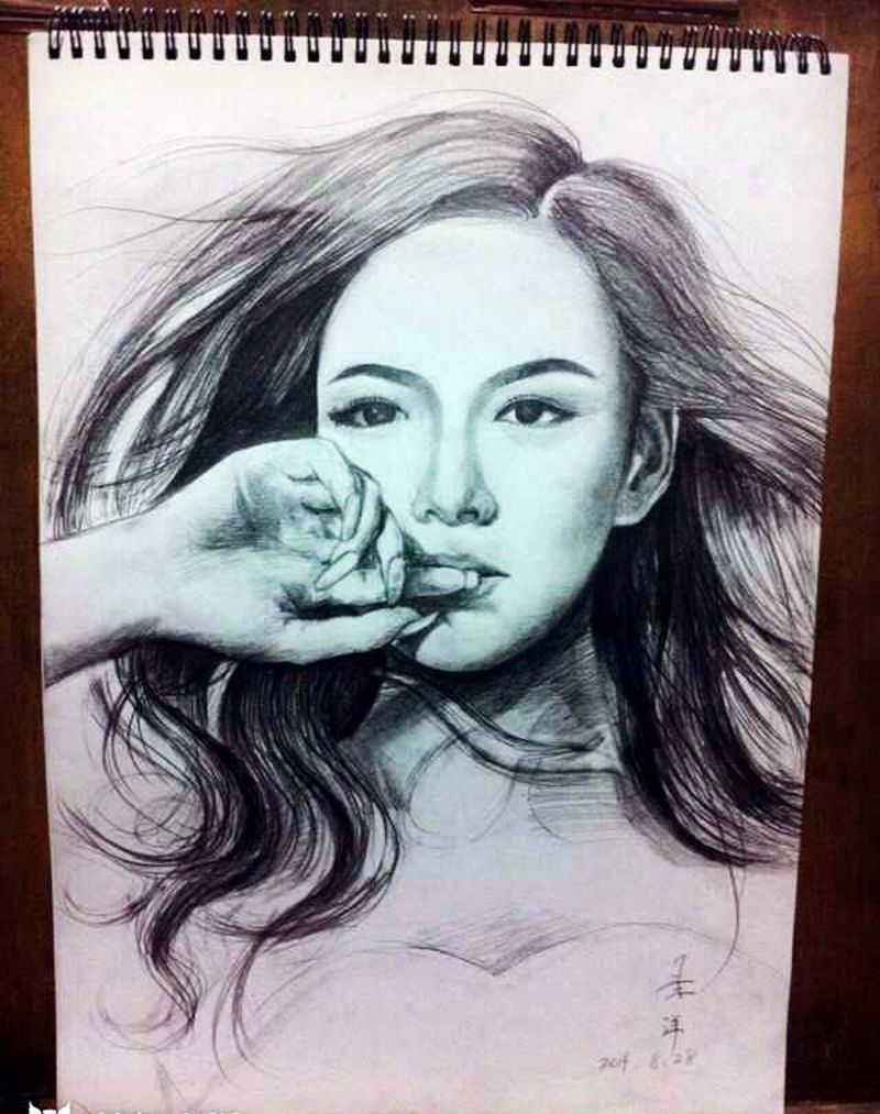 肖像及五官手稿纹身图片