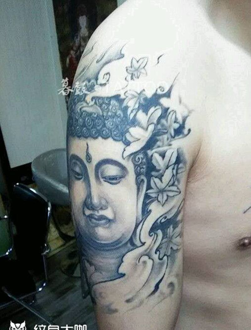 佛首~恢复纹身图片_手臂传统鬼神原创成品纹身图案