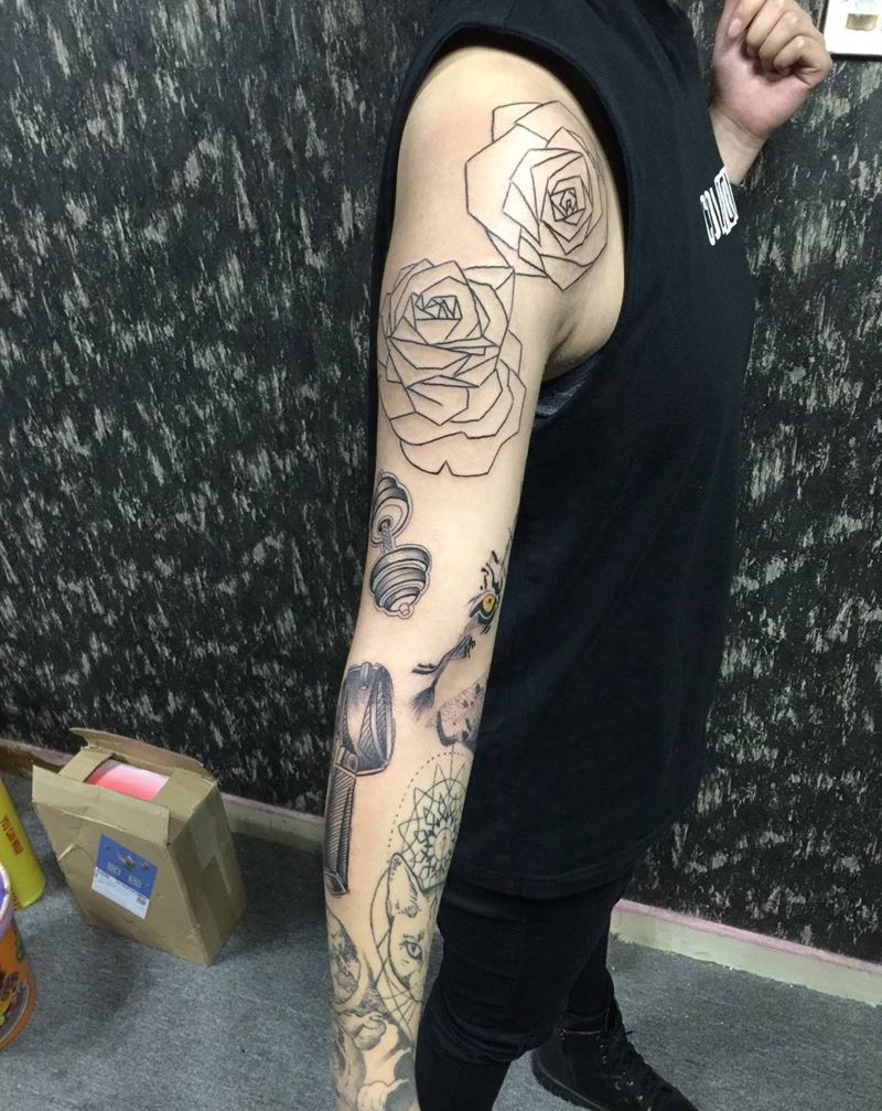 欧美花臂添加纹身图片