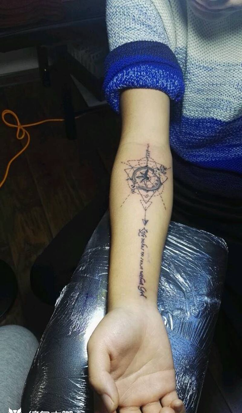 花体英文纹身图片_手臂欧美字符成品纹身图案