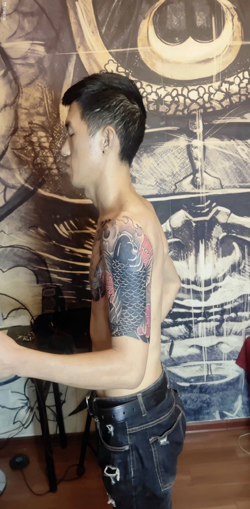 2499元半甲遮盖未完成纹身图片_手臂新传统纹身图案