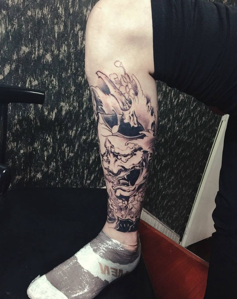 包小腿纹身图片