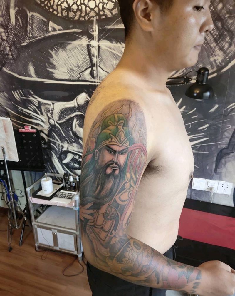 799元大臂单图关公纹身图片_手臂新传统纹身图案