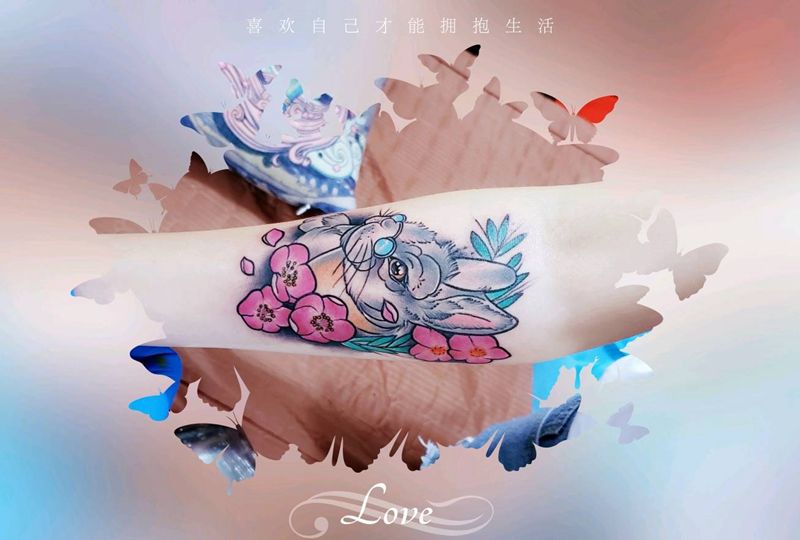 newschool兔子纹身图片_手臂New School纹身图案