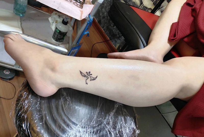 小清新纹身图片_脚部纹身图案