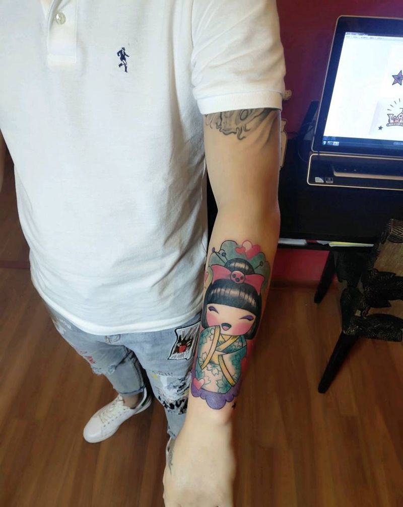 拼接小臂纹身图片_手臂纹身图案