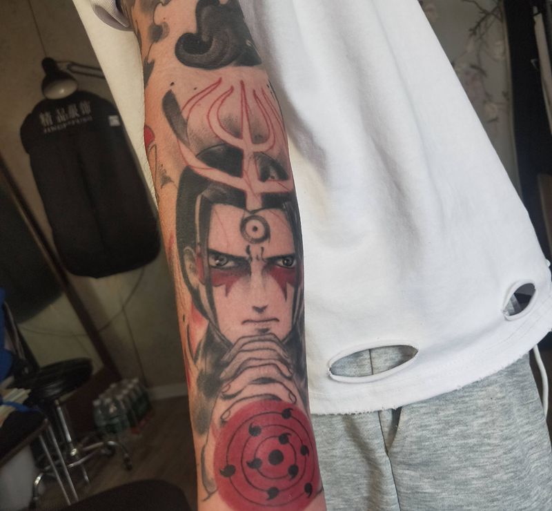 火影迷纹身图片_手臂新传统几何纹身图案