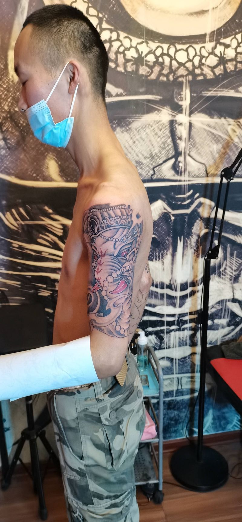 999元象神纹身图片_手臂新传统纹身图案