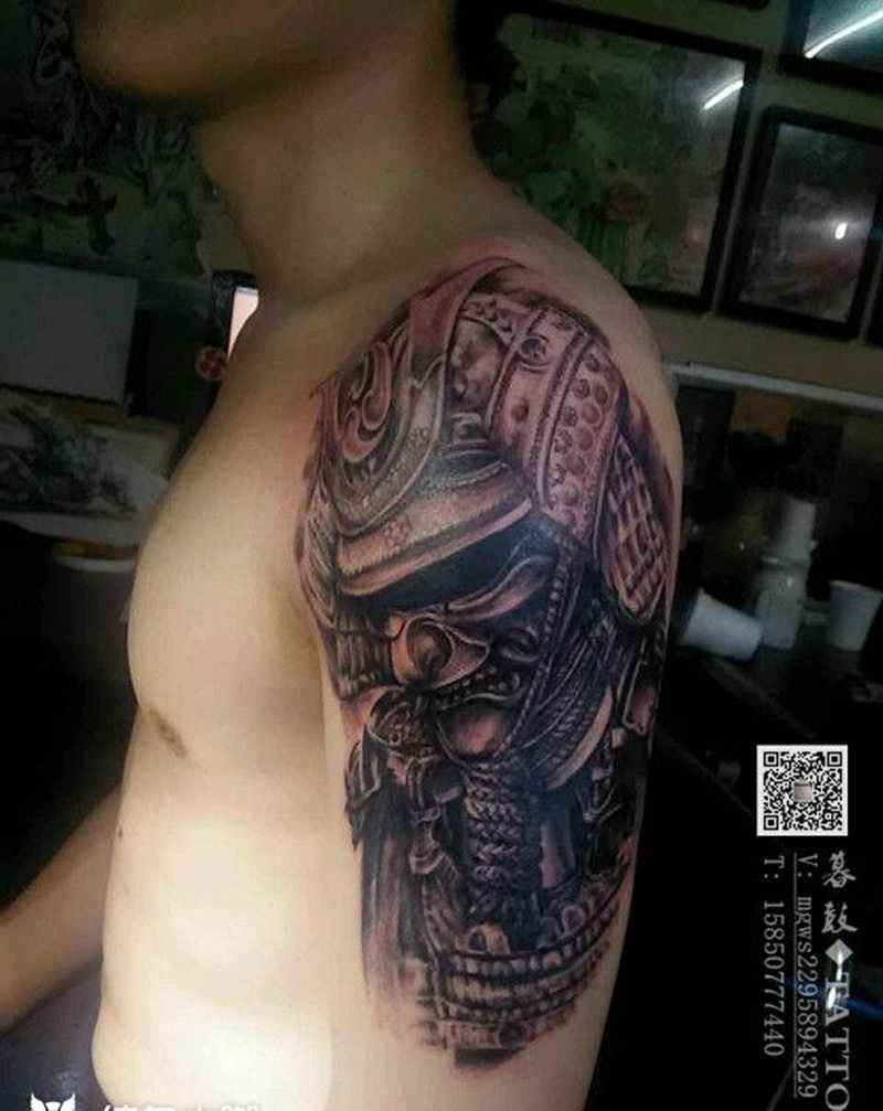 武士~纹身图片_写实人物成品手稿纹身图案