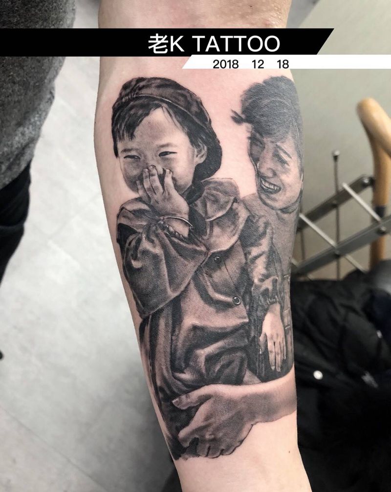 肖像纹身图片_手臂欧美写实纹身图案