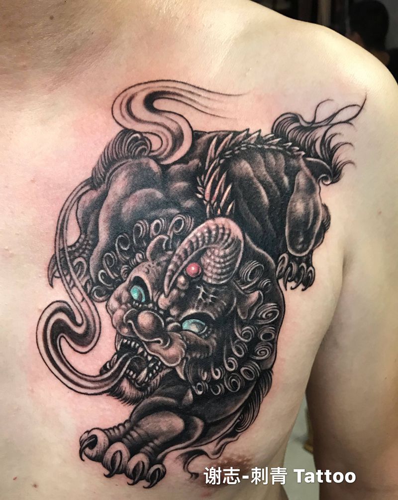 貔貅纹身图片_新传统纹身图案